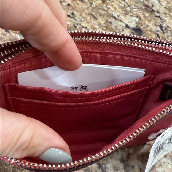 NWT Coach Pink Pebble Leather Wristlet - Picture 7 of 9